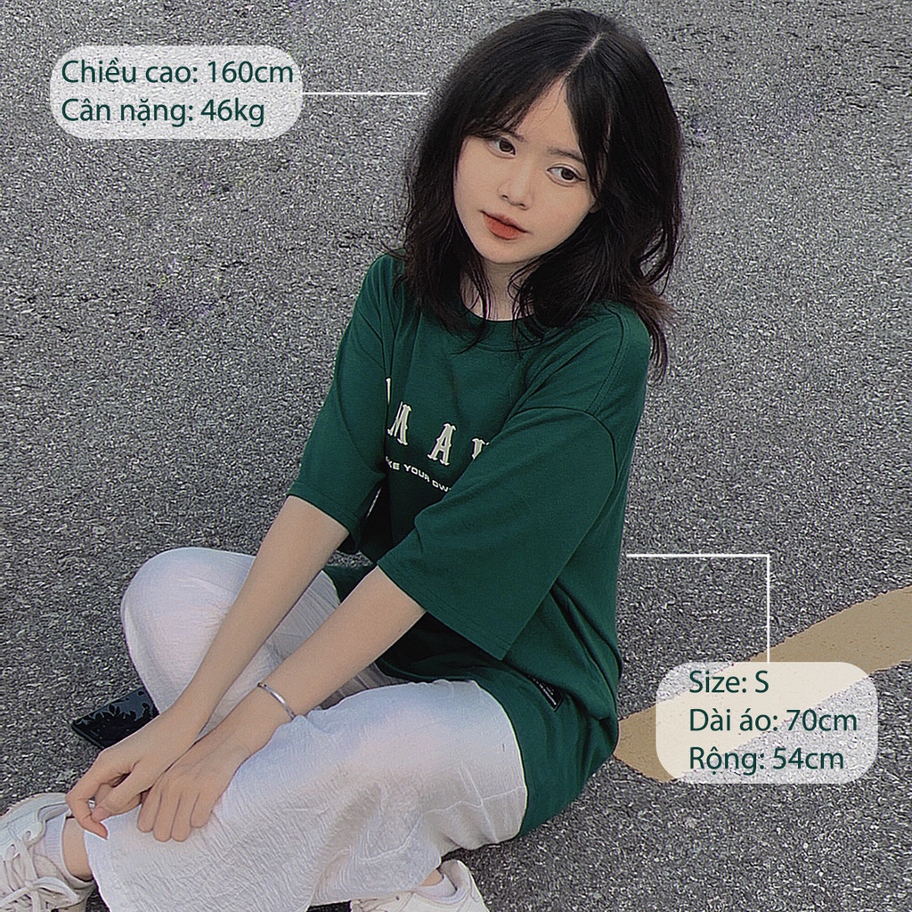 Áo Thun Tay Lỡ REMAKER Weesew Tee Oversize Unisex - Xanh Lá/Kem - Local Brand Chính Hãng