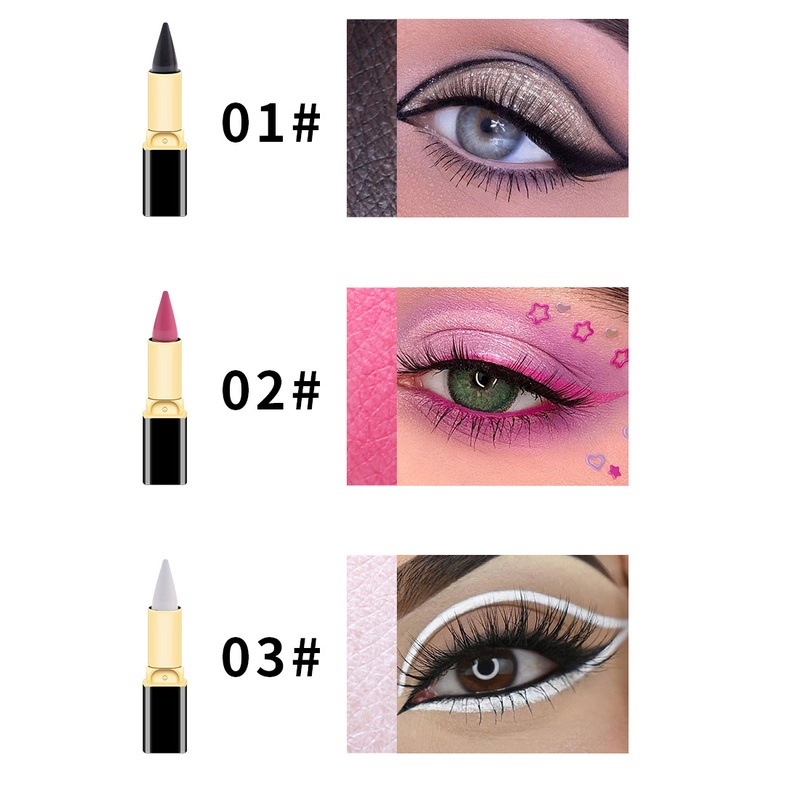 Bút Kẻ Mắt Dạng Gel Màu Đen / Xanh Dương Kim Tuyến Trang Điểm Mắt Khói Cho Nữ