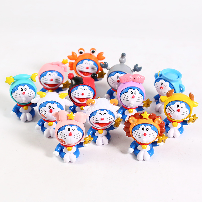 Set 12 Mô Hình Đồ Chơi Nhân Vật Hoạt Hình Doraemon Xinh Xắn