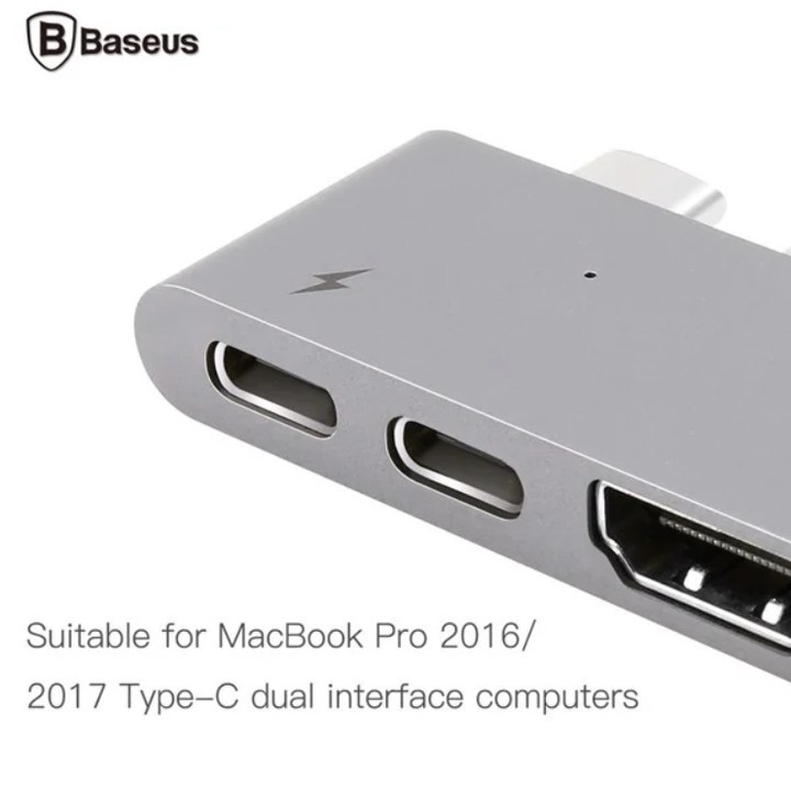 Đầu chuyển đổi Hub cao cấp 5 trong 1 dành cho máy Macbook chính hãng Baseus - Mã: CAHUB-B0G