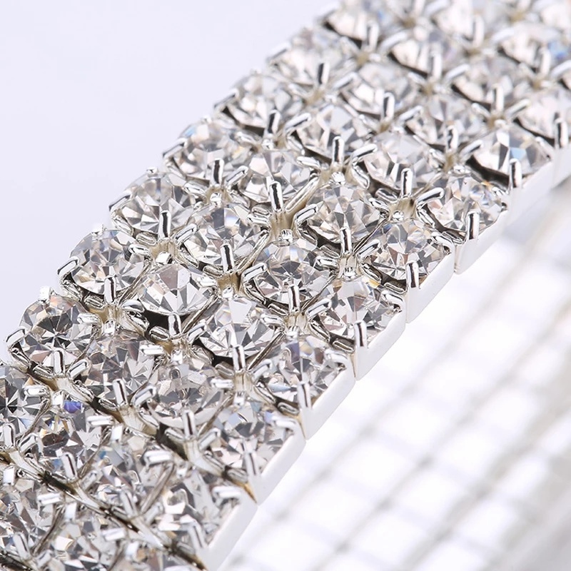 Vòng Tay Nhiều Lớp Đính Đá Pha Lê Lấp Lánh Sang Trọng Cho Nữ