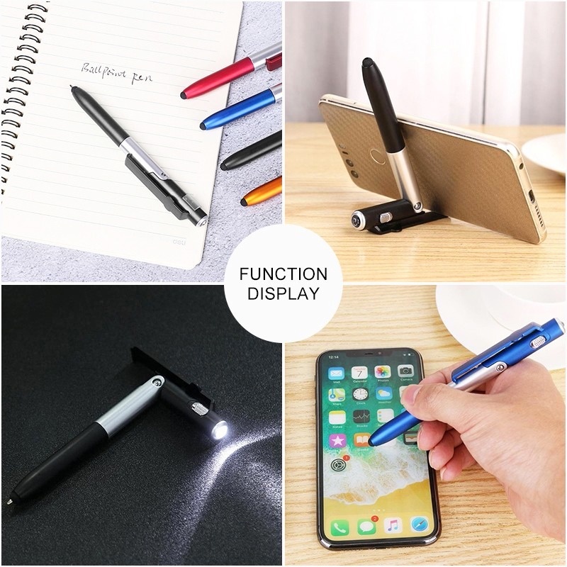 1 Bút Bi Có Đèn LED Và Giá Đỡ Điện Thoại 4 Trong 1 Đa Năng