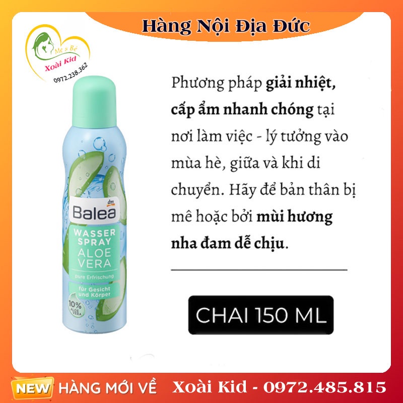 Xịt khoáng Balea Aqua cấp ẩm 75ml và 150ml của Đức -DATE MỚI ĐỦ BILL | BigBuy360 - bigbuy360.vn