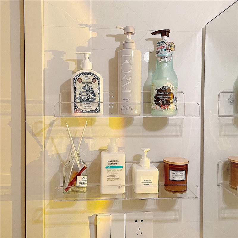 Kệ Đựng Đồ Dùng Bằng Acrylic Trong Suốt Tiện Dụng Cho Nhà Tắm/ Nhà Bếp