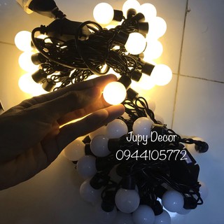 Dây đèn bi tròn bóng nhỏ / bóng to - dây màu đen xài điện 5m ( ping pong light / cherry light)