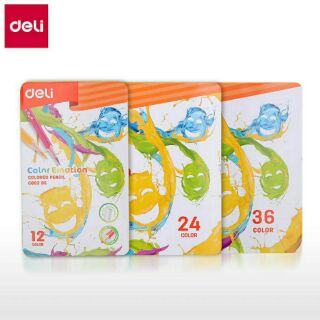 Chì màu deli hộp thiếc 12 màu, 24 màu, 36 màu
