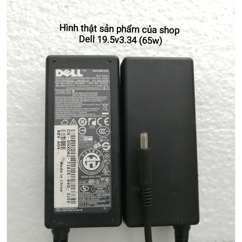 Sạc Dell 19.5v2.31 45W, 19.5v3.34 65W đầu Kim Nhỏ