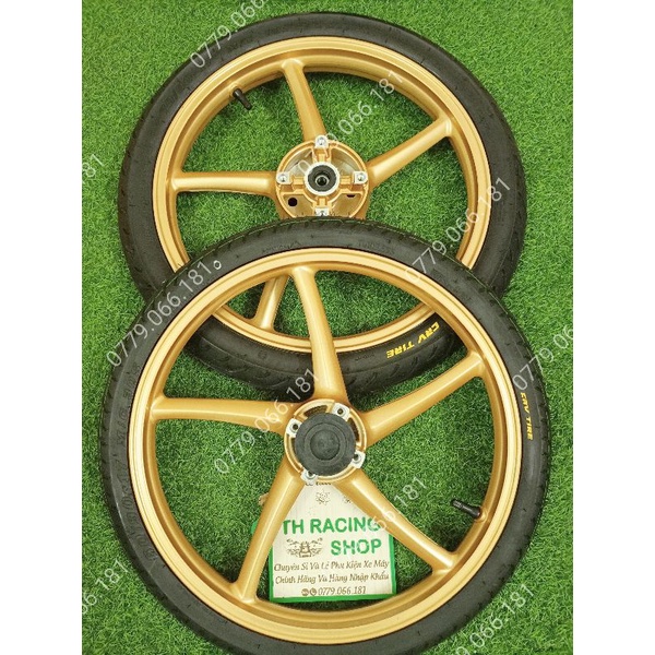 BÁNH MÂM EXCITER 135 2 ĐĨA KIỂU 5 CÂY RCB MÀU VÀNG ĐỒNG FULL VỎ CRV THÁI GẮN VỪA NHƯ ZIN KHÔNG CHẾ SẢN PHẨM CÓ 3 MÀU NHA