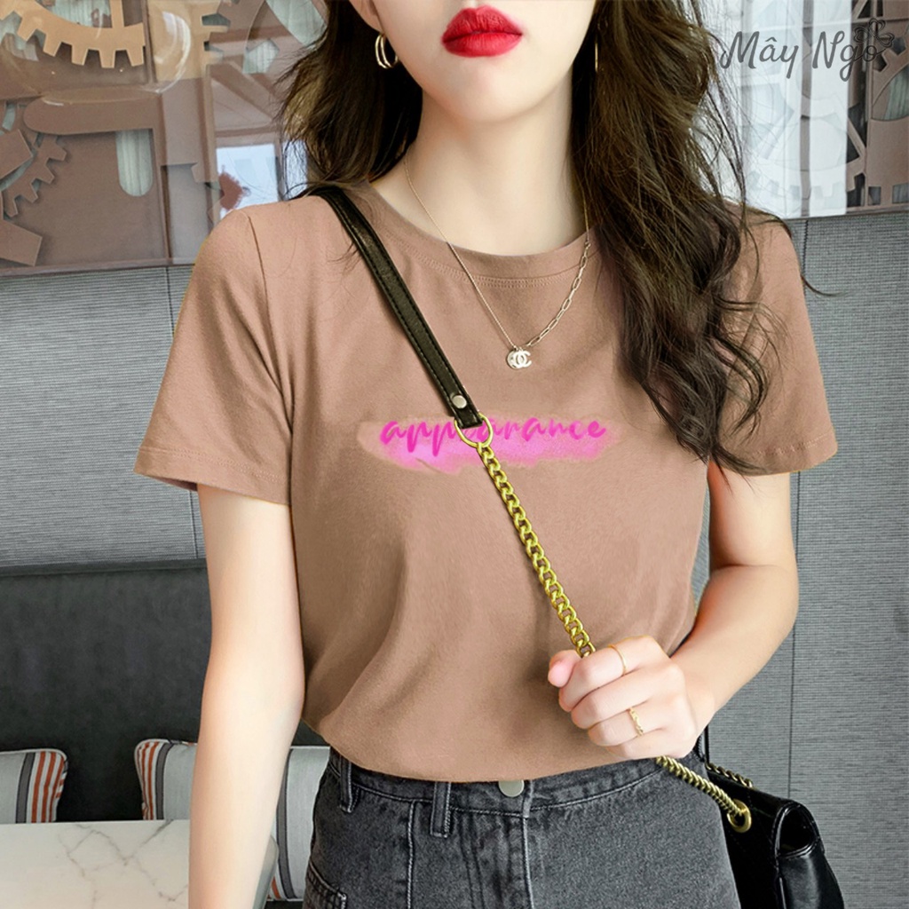 Áo thun thái thêu hình áo thun nữ form vừa