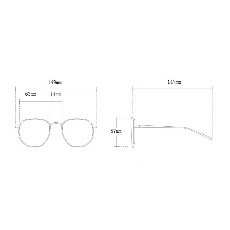 Kính mát  Thời trang mới đinh tán vuông đơn giản nam nữ hoang dã khung lớn