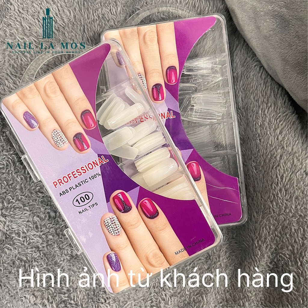 Hộp 100 móng típ, móng úp kiểu Pháp - Set 100 móng giả cao cấp phom chuẩn đẹp