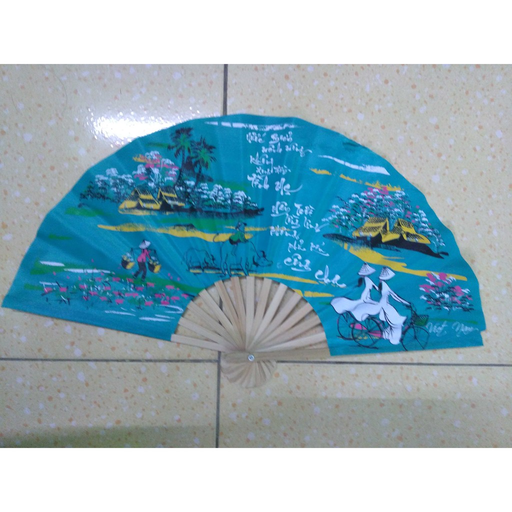 Quạt vải Huế_Phiên bản treo tường trang trí xòe 1.5m