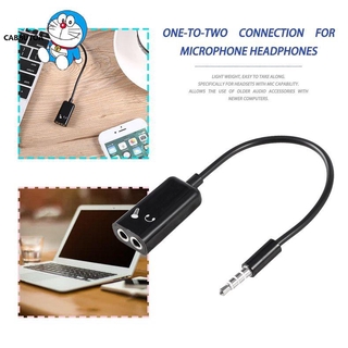 Giắc cắm 3,5 mm Tai nghe Micro Bộ chia âm thanh nổi Cáp chuyển đổi màu đen