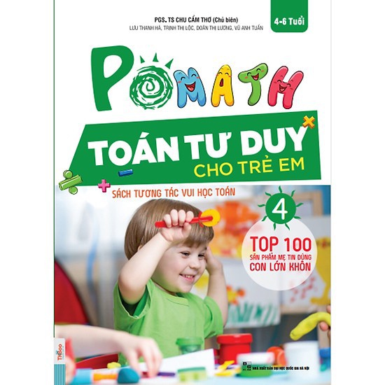 Bộ sách POMath - Toán Tư Duy Cho Trẻ Em 4-6 Tuổi (Trọn bộ 6 cuốn) Tặng Truyện Song Ngữ