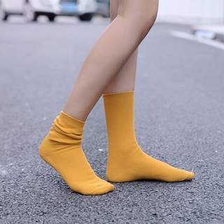 Vớ cổ cao unisex basic trơn màu pastel Hàn - V37