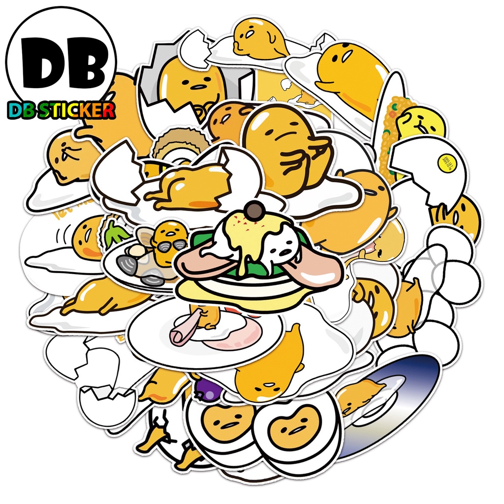 Hình dán sticker graffiti trứng lười hoạt hình hoạt hình dễ thương cá tính - DB.109