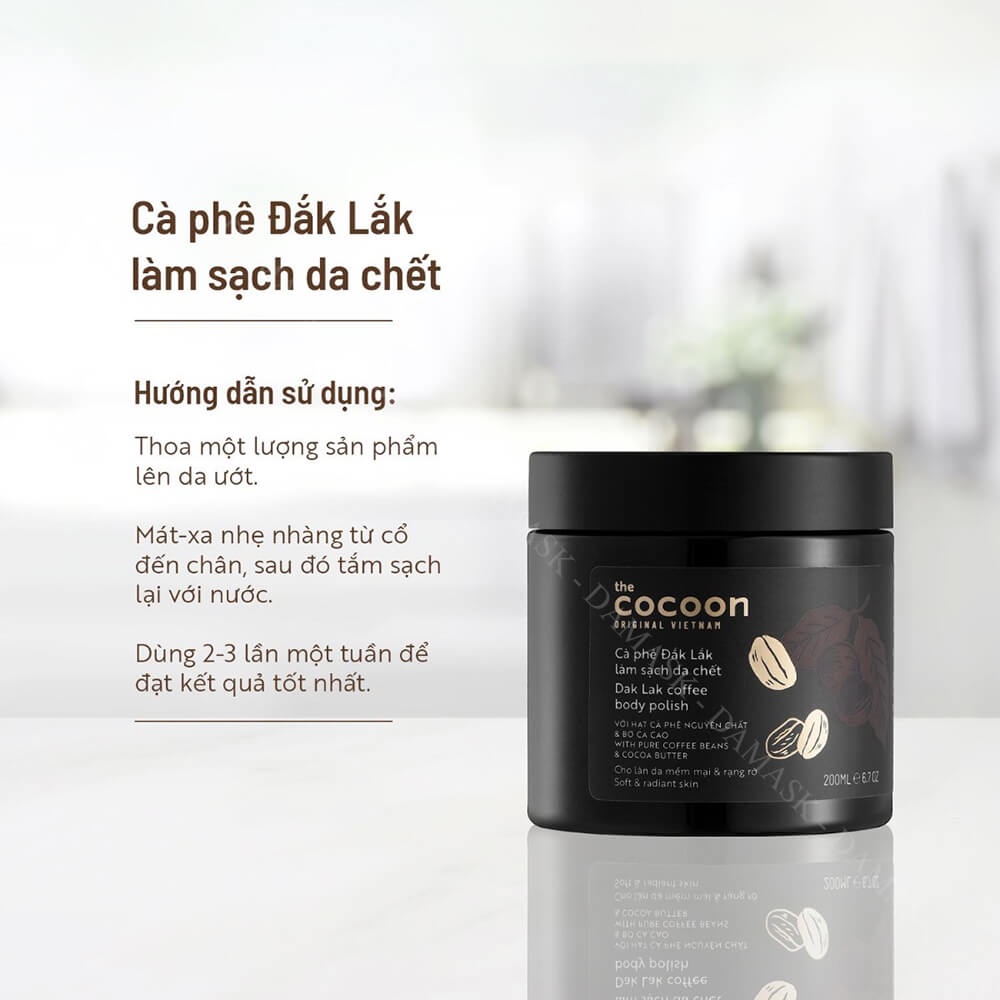 Combo 2 Hũ Cà Phê Đắk Lắk Tẩy Da Chết Body Cocoon 200ml/Hũ