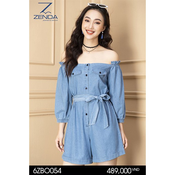 Jumpsuit ngắn trễ vai thương hiệu ZENDA hàng vnxk