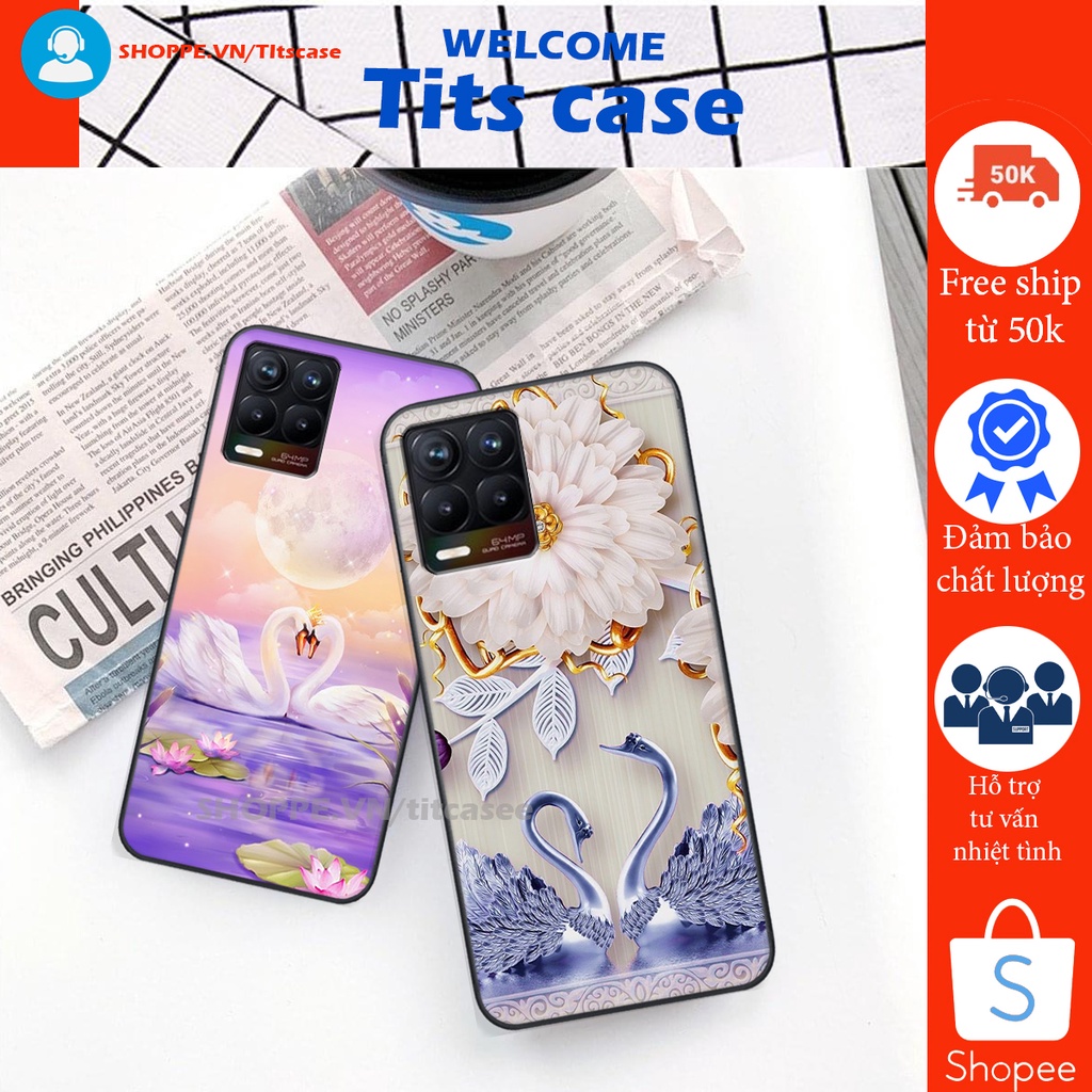 Ốp lưng Realme 8 / 8 PRO in hình thiên nga,hoa may mắn, đặc sắc ĐỘC - LẠ - BỀN