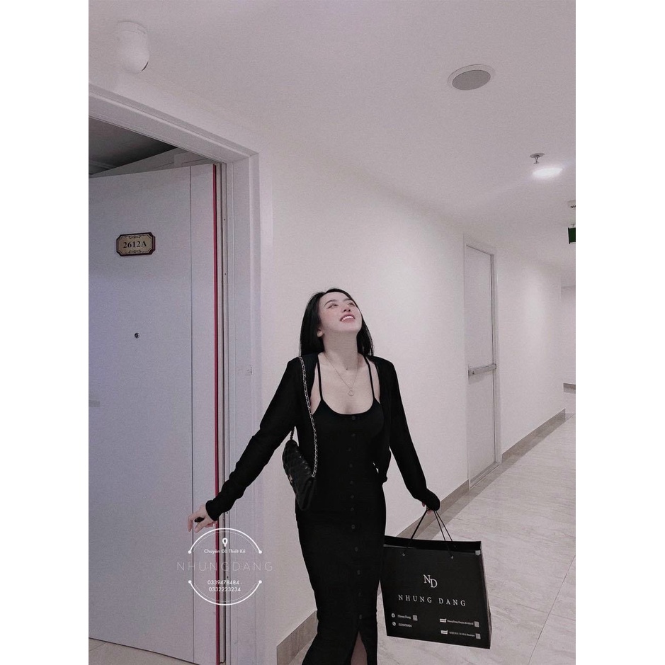 Đầm Body 2 Dây Phom Dài Kèm Áo Khoác Chất Thun Gân Thích Hợp Mặc Đi Tiệc Đi Làm Đi Chơi | BigBuy360 - bigbuy360.vn