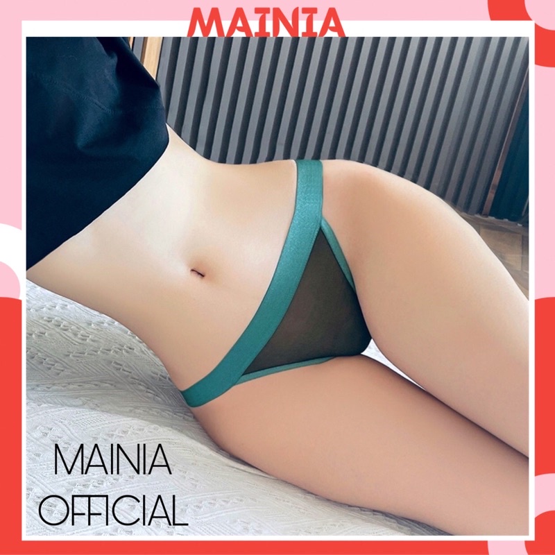 [ L, XL ] Quần Lót Ren Nửa Mông Lưới Xuyên Thấu Sexy Cạp Thun Dày Dặn Chíp Ren Nữ Gợi Cảm Màu Hồng Mainia Shop