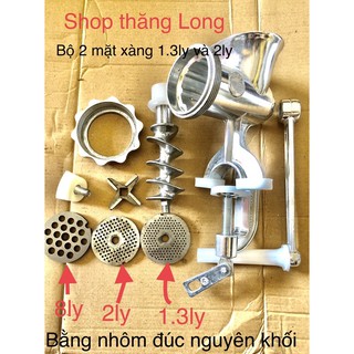 Máy làm cám chim - đùn thịt bằng nhôm quay tay - Bộ như hình làm được nhiều loại cám như khuyên ,hút mật ,chào mào ,choè