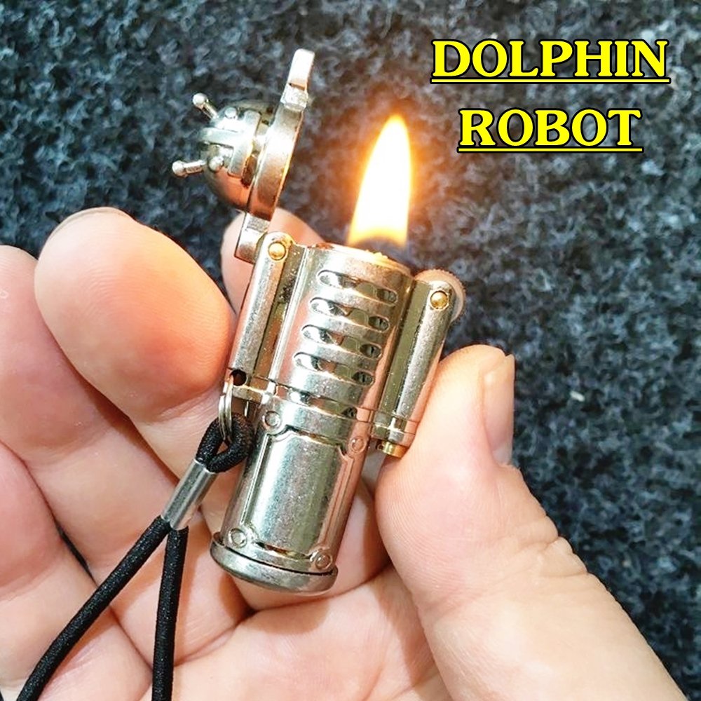 Hột-Quẹt-Bật-Lửa-X-ăng MÓC KHÓA DOLPHIN CỔ HÌNH ROBOT