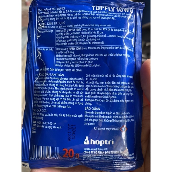 THUỐC DIỆT CÔN TRÙNG CHÍNH HÃNG TOPFLY gói 20Gr