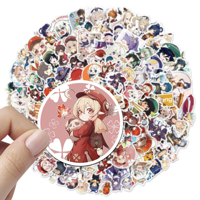 Y&P| Hình Dán Chống Nước Genshin Impact Trò Chơi Điện Tử Mũ Bảo Hiểm Máy Tính Xách Tay Hành Lý Dán Thiết Lập, 100 tờ