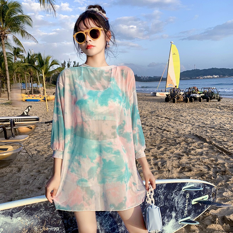 Đồ bơi 3 mảnh váy bơi nữ Bikini Đi biển đồ bơi nữ Ba mảnh Thắt lưng Kỳ nghỉ Du lịch