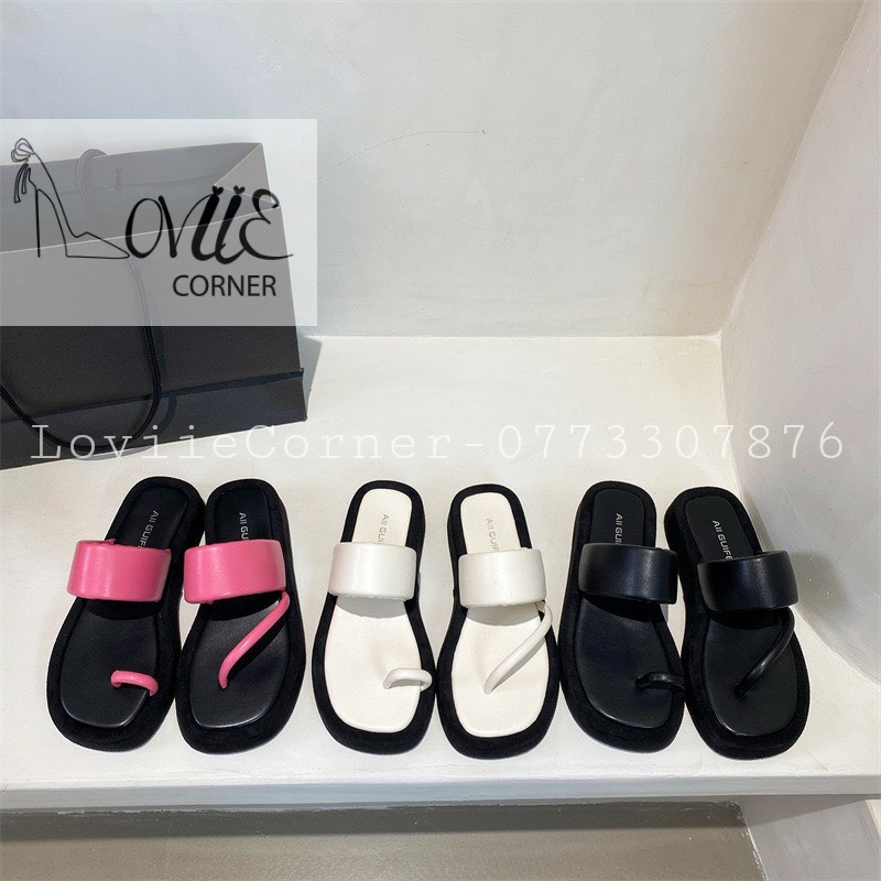 DÉP XUỒNG BÁNH MÌ LOVIIECORNER - DÉP XỎ NGÓN ĐẾ CAO 7CM ULZZANG - DÉP ĐẾ XUỒNG QUAI MẢNH XỎ NGÓN 7 PHÂN D200818 D220560