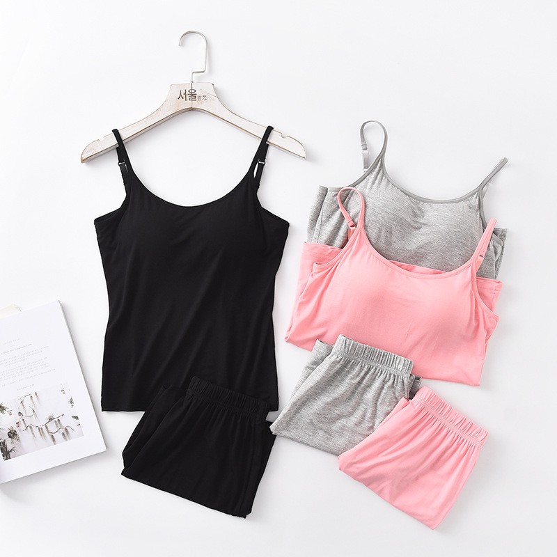 Bộ ngủ 2 dây cao cấp kèm bra