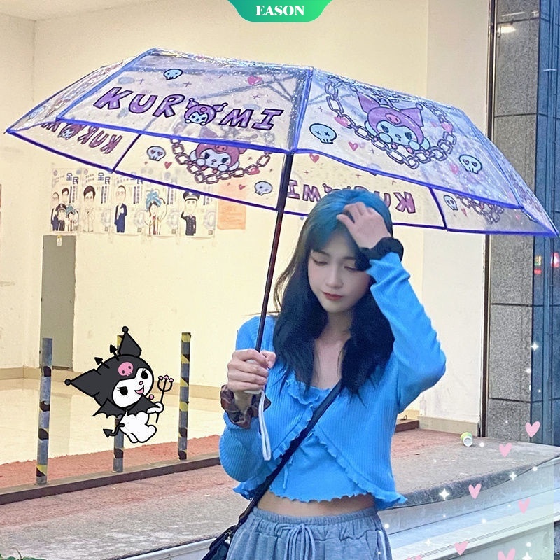 Sanrio Dù Gấp Tự Động Dày Dặn In Hình Kuromi Dễ Thương