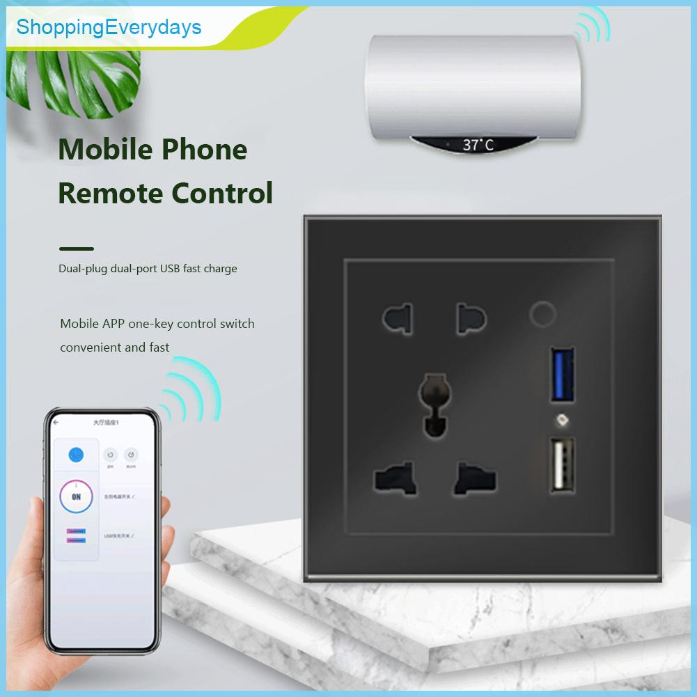 Ổ Cắm Điện Gắn Tường Thông Minh Kết Nối Wifi Điều Khiển Qua App 86