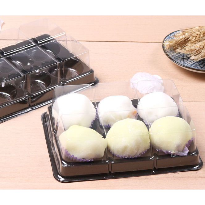 Set 10 hộp nhựa 6 ngăn đựng bánh
