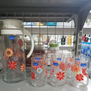 BỘ BÌNH CỐC THỦY TINH OCEAN PATIO 1 BÌNH 6 CỐC