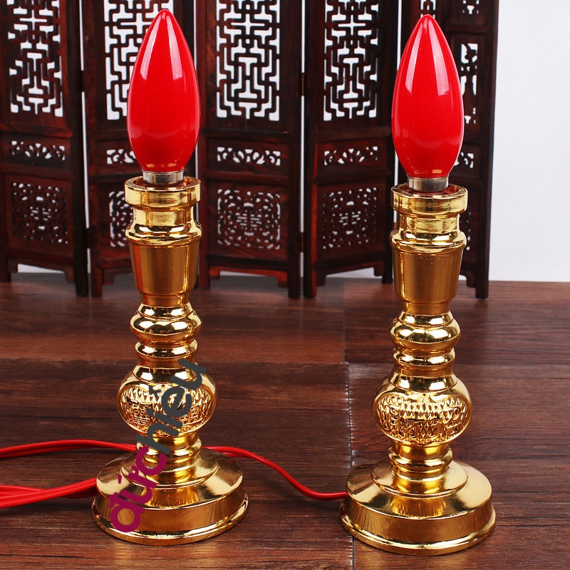 Bộ 2 đèn cầy điện thờ cúng để bàn thờ, gia tiên 189 – Đức Hiếu Shop