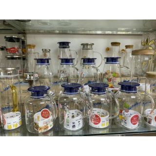 Bình nước thủy tinh nắp nhựa, Bình đựng nước thủy tinh chịu nhiệt CRYSTAL