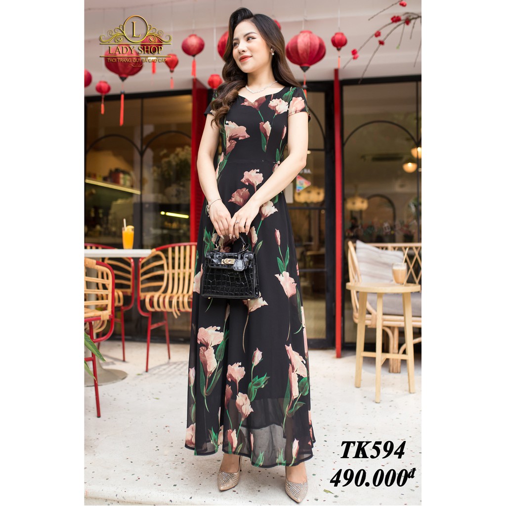 Đầm maxi voan đi biển 2021 Ladyshop TK594