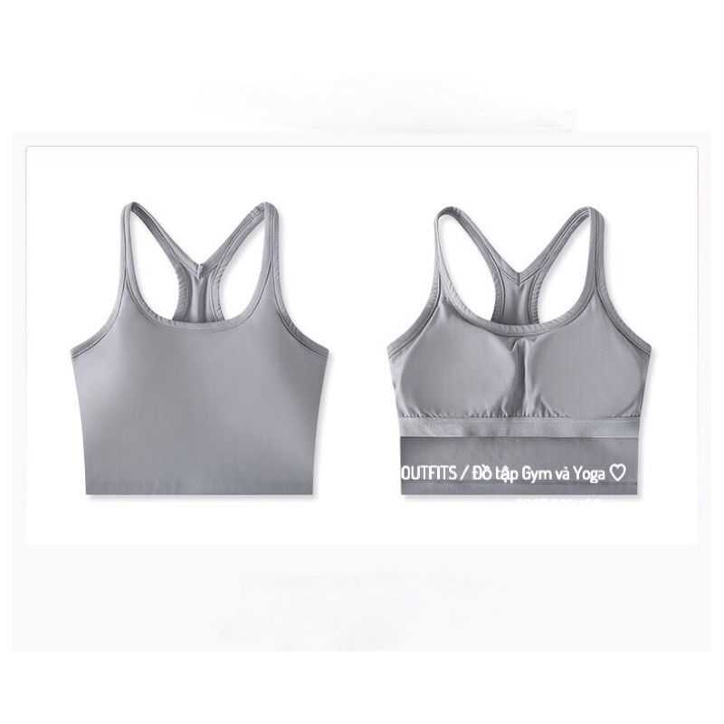 Áo Tank Tập Gym - Yoga Nữ Racerback Crop Tank Top Bra - Áo Lót Thể Thao Cao Cấp Nâng Đỡ Ngực Có Sẵn Mút Lót
