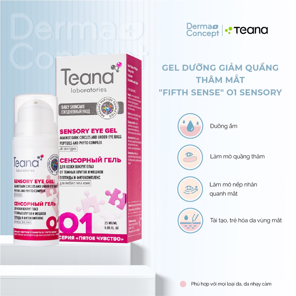 Gel dưỡng Teana Fifth Sensein O1 Sensory Against Dark Circles And Under-Eye Bags giảm quầng thâm mắt - 25ml