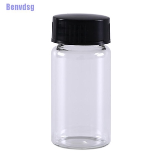 Bg> 1Pcs 20Ml Small Lab Glass Vials Bottles Clear Containers With Black Screw Cap