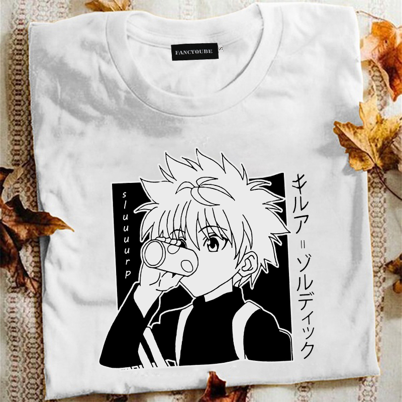 Áo Thun Cotton Cổ Tròn In Họa Tiết Phim Hunter X Hunter Killua