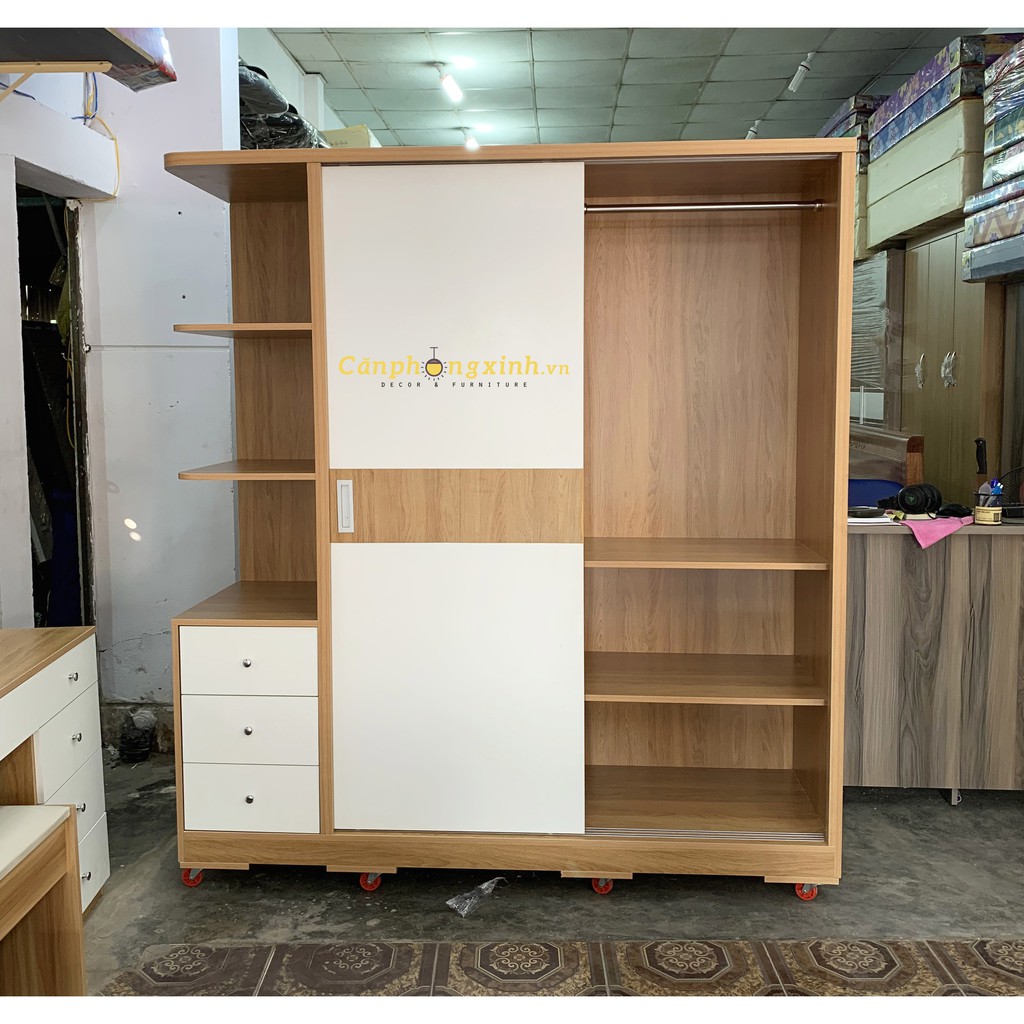 Tủ áo cửa lùa có kệ gỗ MDF CPX-T09 | BigBuy360 - bigbuy360.vn