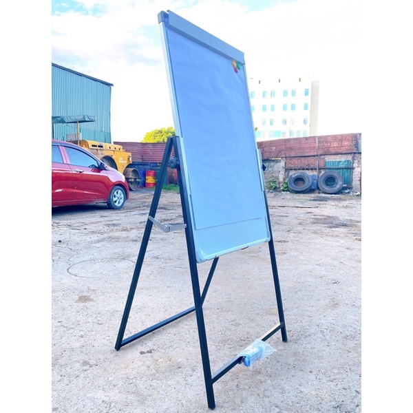 [ Bảng viết bút dạ ] - Bảng Flip chart, chân sơn đen, KT:60x100cm - bảng điều chỉnh được độ cao, gấp gọn