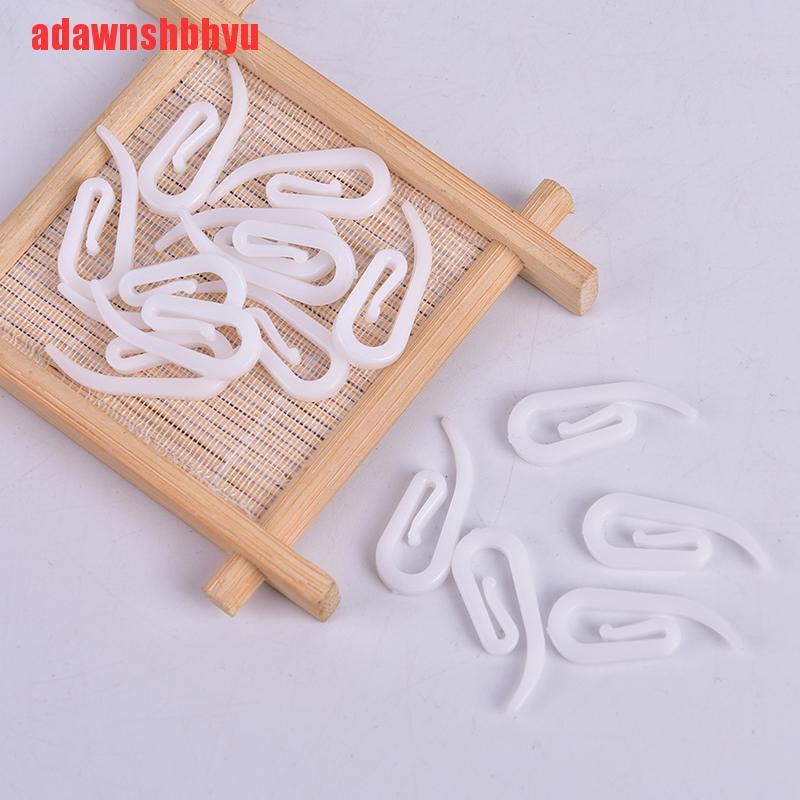 [adawnshbhyu]Plastic 100PCS White Plastic 6 shape Window Curtain Pleat Hooks Hanging Hooks