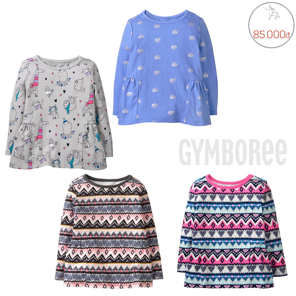 Áo thun tay dài Gymboree bé gái _ 85k. Hàng XK, made in vietnam chuẩn xịn