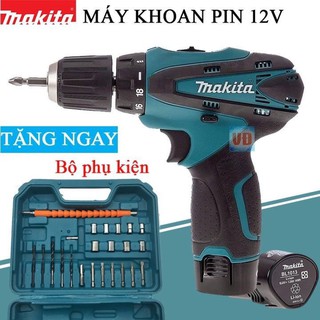 Máy Khoan Pin makitta 12v - Máy Vặn Vít Ốc Bắn Đinh 2 Pin Tặng Kèm Đầy Đủ Phụ Kiện 25 Chi Tiết Bảo Hành Uy Tín Tại Shop.