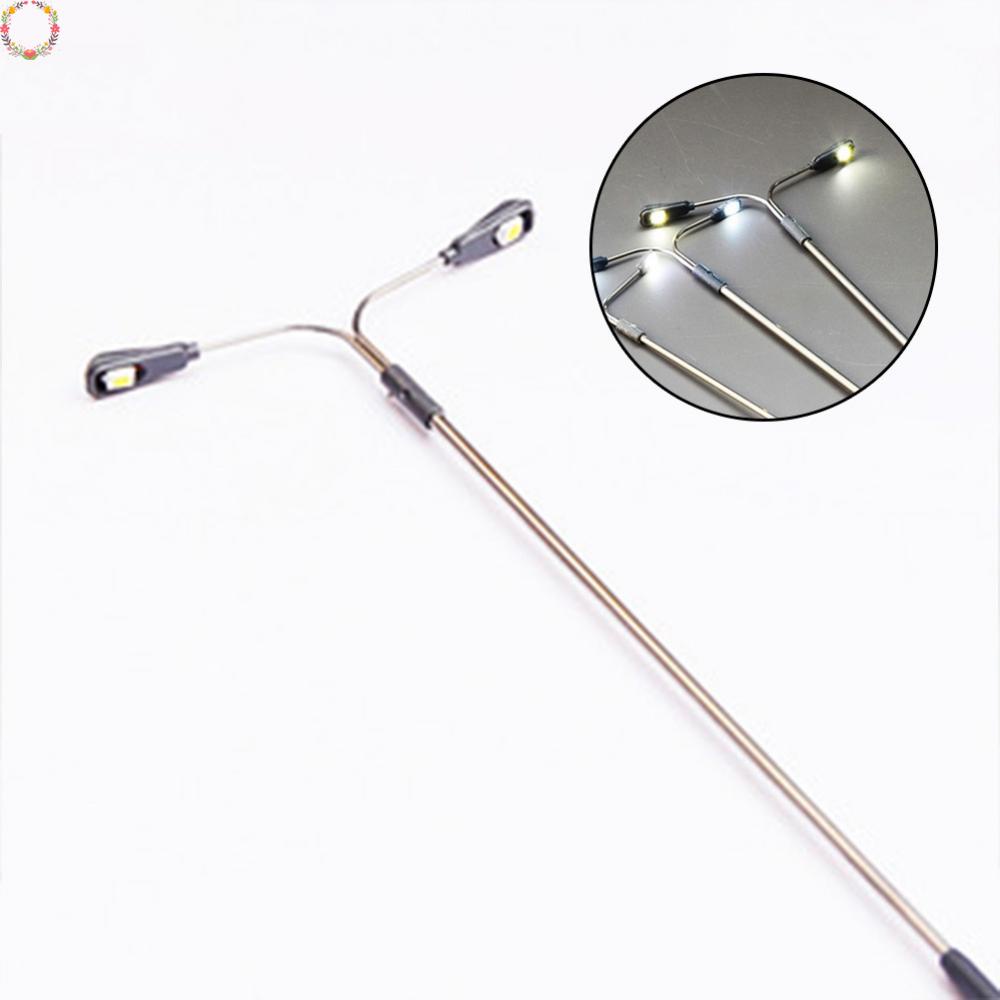 Bộ 10 đèn LED hai đầu Đèn chiếu sáng trắng 10cm để trang trí cảnh quan nhỏ Bàn cát xây dựng mô hình Đèn đường Đèn đường đôi có đầu Loại E