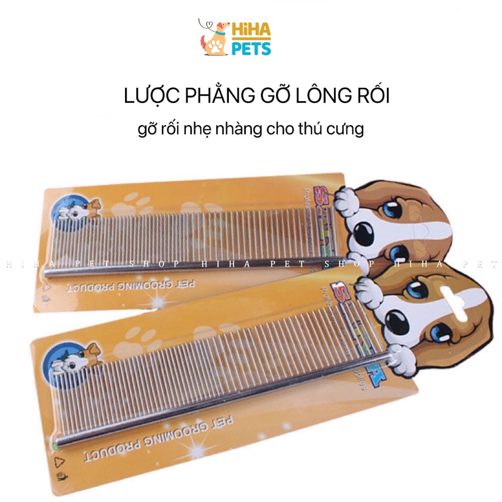 Lược Chải Lông Rối Cho Chó Mèo Thú Cưng Có 2 Đầu Giúp Lấy Lông Rụng Chất Liệu Thép Không Gỉ.